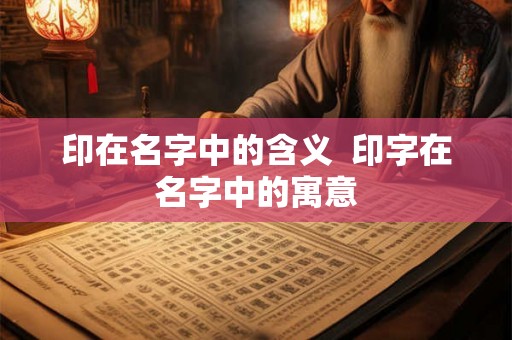 印在名字中的含义  印字在名字中的寓意