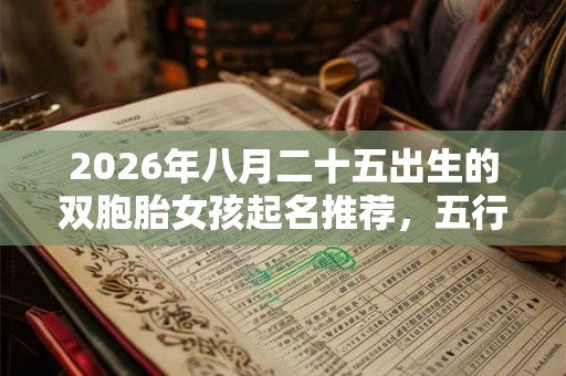 2026年八月二十五出生的双胞胎女孩起名推荐，五行属什么