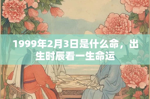 1999年2月3日是什么命,出生时辰看一生命运 1999年2月3日是什么命,出生时辰看一生命运