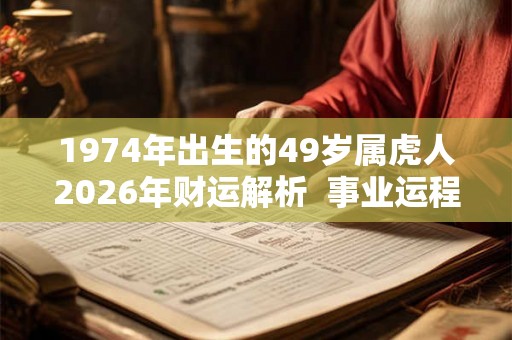1974年出生的49岁属虎人2026年财运解析 事业运程怎么样 1974年出生的49岁属虎人2026年财运解析 事业运程怎么样