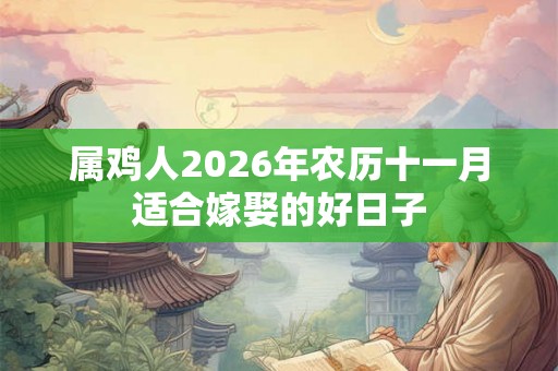 属鸡人2026年农历十一月适合嫁娶的好日子