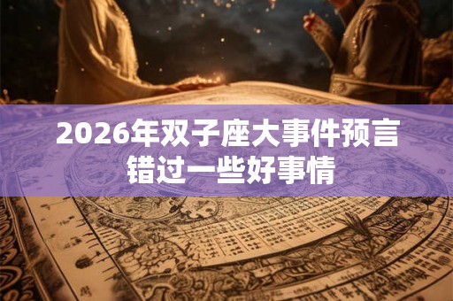 2026年双子座大事件预言 错过一些好事情