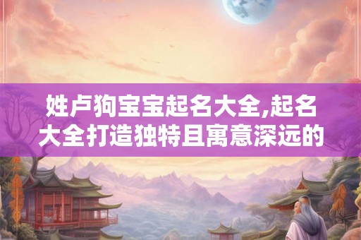 姓卢狗宝宝起名大全,起名大全打造独特且寓意深远的名字