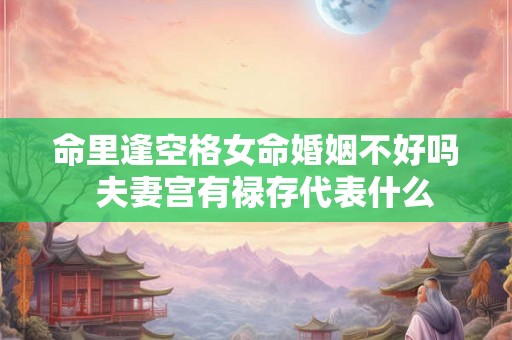 命里逢空格女命婚姻不好吗  夫妻宫有禄存代表什么