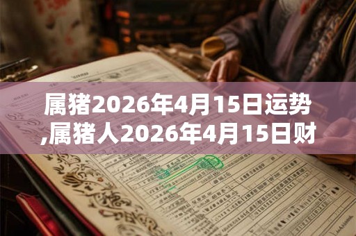 属猪2026年4月15日运势,属猪人2026年4月15日财运,生肖猪2026年4月15日运势