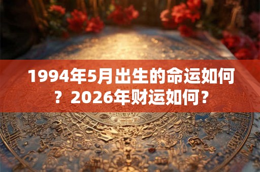 1994年5月出生的命运如何？2026年财运如何？