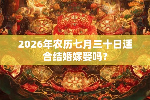 2026年农历七月三十日适合结婚嫁娶吗？