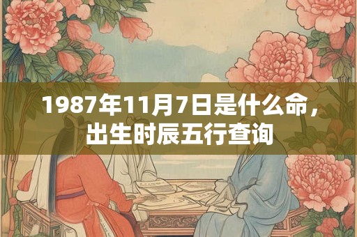1987年11月7日是什么命，出生时辰五行查询