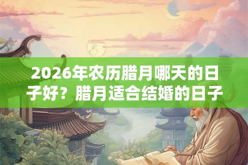 2026年农历腊月哪天的日子好？腊月适合结婚的日子推荐