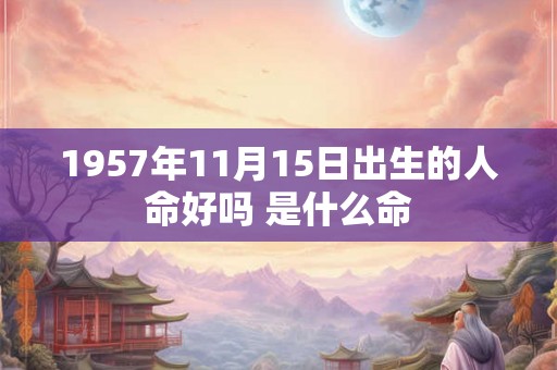 1957年11月15日出生的人命好吗 是什么命