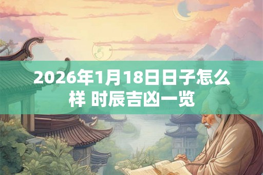 2026年1月18日日子怎么样 时辰吉凶一览