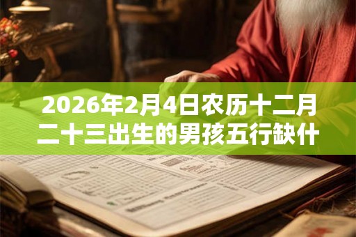 2026年2月4日农历十二月二十三出生的男孩五行缺什么