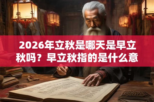 2026年立秋是哪天是早立秋吗？早立秋指的是什么意思？