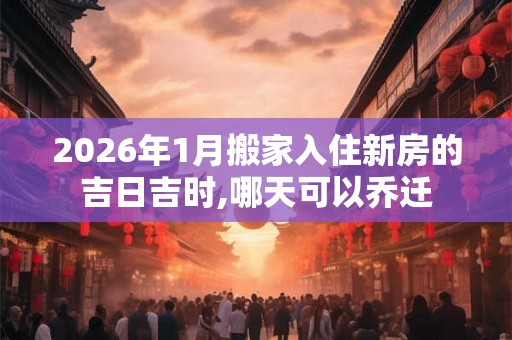 2026年1月搬家入住新房的吉日吉时,哪天可以乔迁