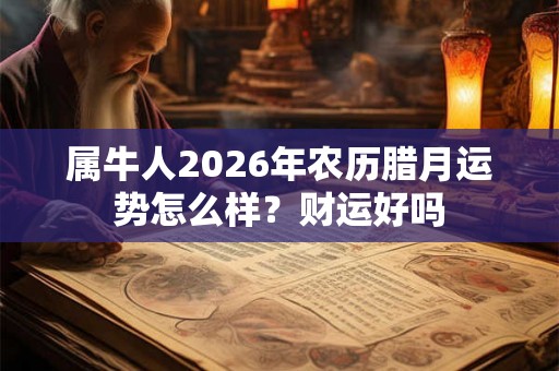 属牛人2026年农历腊月运势怎么样？财运好吗