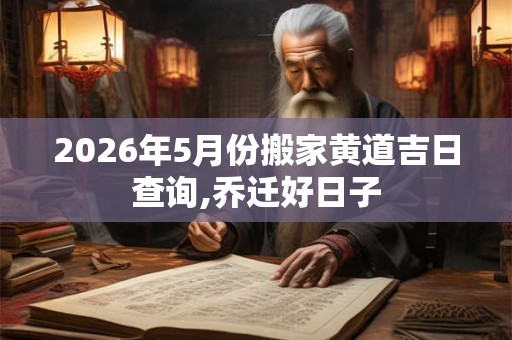 2026年5月份搬家黄道吉日查询,乔迁好日子