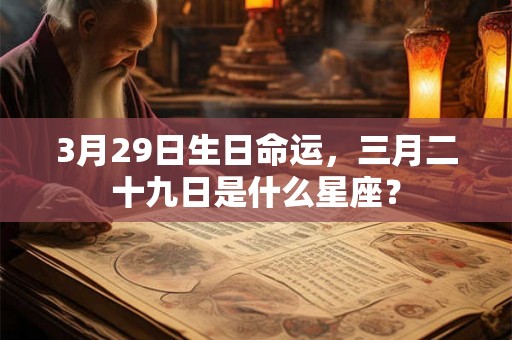 3月29日生日命运，三月二十九日是什么星座？