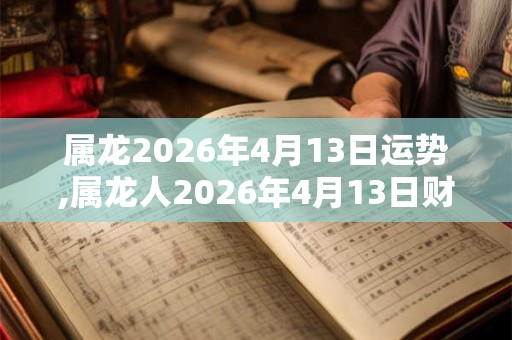 属龙2026年4月13日运势,属龙人2026年4月13日财运,生肖龙2026年4月13日运势