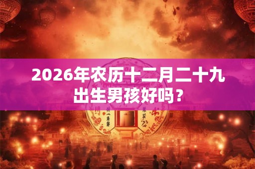 2026年农历十二月二十九出生男孩好吗？