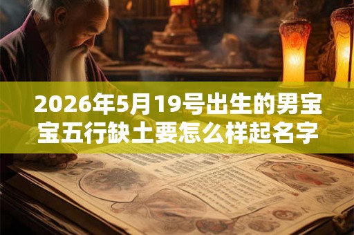 2026年5月19号出生的男宝宝五行缺土要怎么样起名字