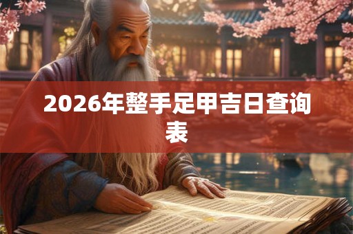 2026年整手足甲吉日查询表 2026年整手足甲吉日查询表