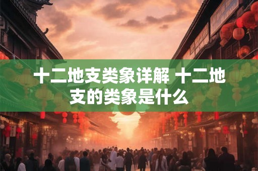 十二地支类象详解 十二地支的类象是什么
