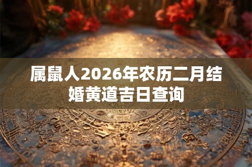 属鼠人2026年农历二月结婚黄道吉日查询