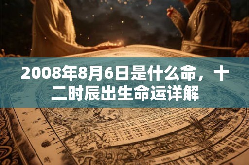 2008年8月6日是什么命，十二时辰出生命运详解