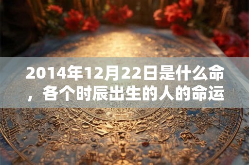 2014年12月22日是什么命，各个时辰出生的人的命运