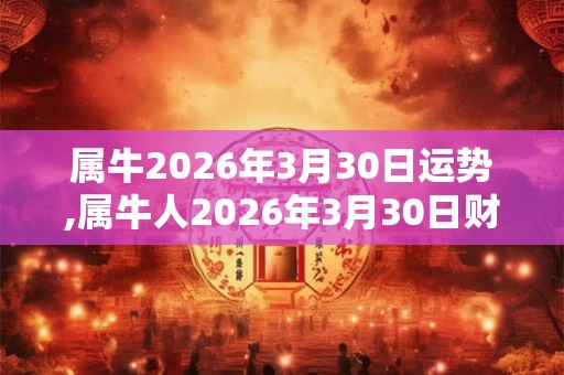 属牛2026年3月30日运势,属牛人2026年3月30日财运,生肖牛2026年3月30日运势 属牛2026年3月30日运势,属牛人2026年3月30日财运,生肖牛2026年3月30日运势