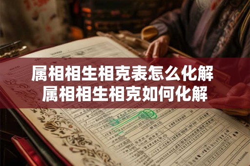 属相相生相克表怎么化解 属相相生相克如何化解