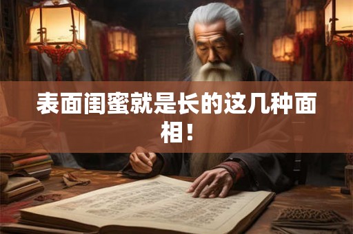 表面闺蜜就是长的这几种面相！