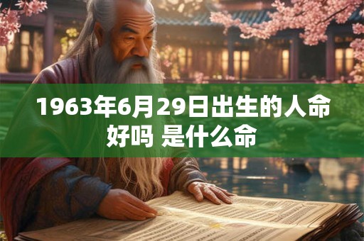 1963年6月29日出生的人命好吗 是什么命