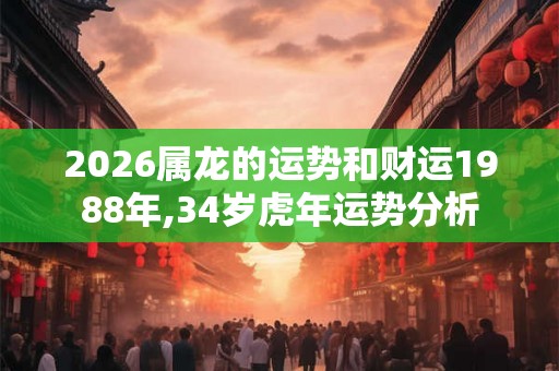 2026属龙的运势和财运1988年,34岁虎年运势分析