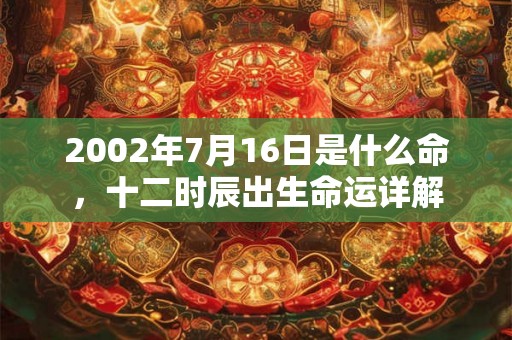 2002年7月16日是什么命，十二时辰出生命运详解