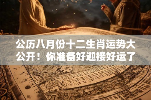 公历八月份十二生肖运势大公开！你准备好迎接好运了吗？