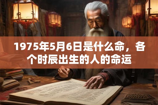1975年5月6日是什么命，各个时辰出生的人的命运
