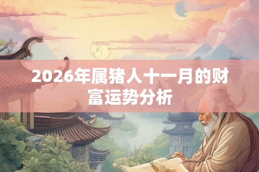 2026年属猪人十一月的财富运势分析 2026年属猪人十一月的财富运势分析