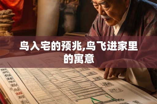 鸟入宅的预兆,鸟飞进家里的寓意