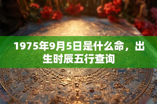 1975年9月5日是什么命，出生时辰五行查询