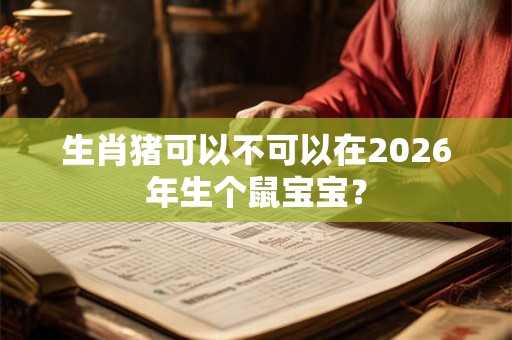 生肖猪可以不可以在2026年生个鼠宝宝？