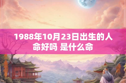 1988年10月23日出生的人命好吗 是什么命