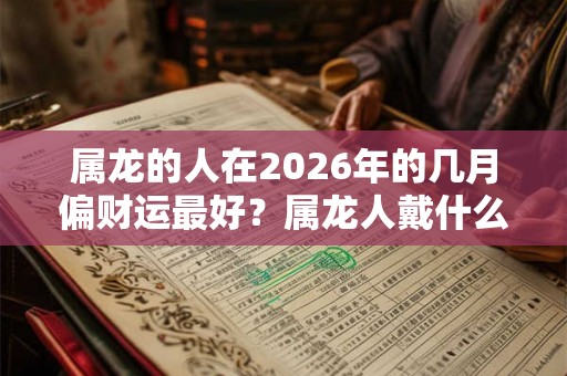 属龙的人在2026年的几月偏财运最好？属龙人戴什么饰品能旺财？