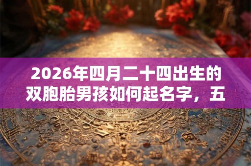 2026年四月二十四出生的双胞胎男孩如何起名字，五行属什么