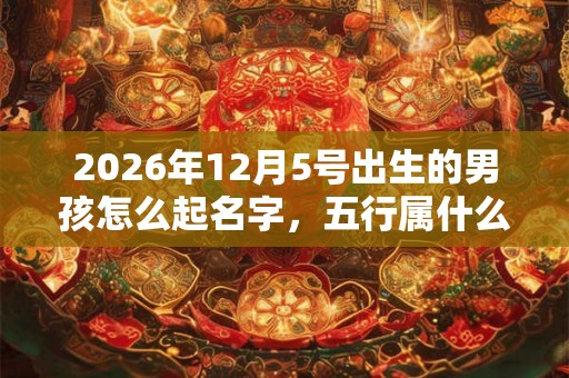 2026年12月5号出生的男孩怎么起名字，五行属什么