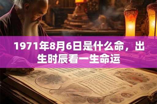 1971年8月6日是什么命,出生时辰看一生命运 1971年8月6日是什么命,出生时辰看一生命运