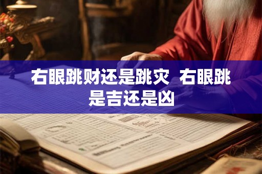 右眼跳财还是跳灾 右眼跳是吉还是凶 右眼跳财还是跳灾 右眼跳是吉还是凶