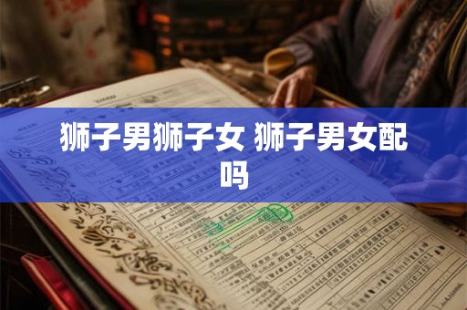 狮子男狮子女 狮子男女配吗