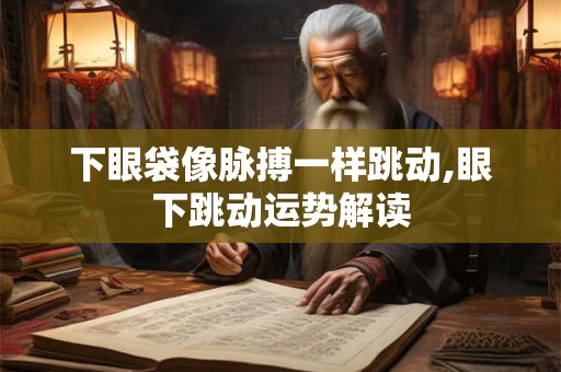 下眼袋像脉搏一样跳动,眼下跳动运势解读 下眼袋像脉搏一样跳动,眼下跳动运势解读