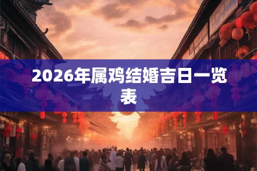 2026年属鸡结婚吉日一览表